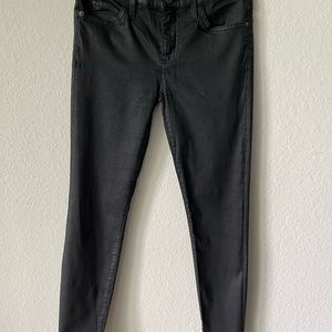 Current Elliot- Mid-rise skinny, black waxed